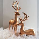 Large Size 12 inches Golden Deer Animal Resin Crafts Sculpture Living Room Decoration