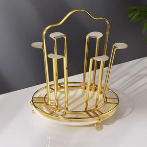 Glass Drying Rack Metal With Drainer Holder