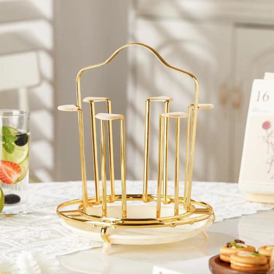 Glass Drying Rack Metal With Drainer Holder