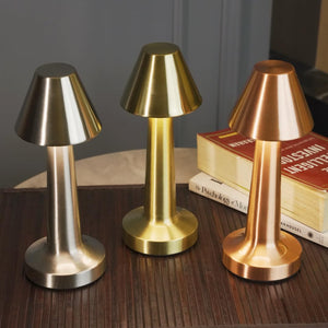 USB Rechargeable Portable Touch Control Dimmable 3 Light Color Tunable Table Lamp for Hotel, Cafe