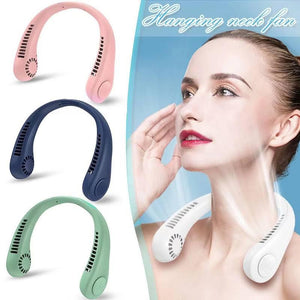 Neck Fan Portable Bladeless neck fans rechargeable USB Cooling Fan Super Strong hanging neck fan Portable Personal Fan Super Quiet Fan Dual Cooling Fan Summer Fan for Outdoor Sports Home Office Travel