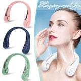 Neck Fan Portable Bladeless neck fans rechargeable USB Cooling Fan Super Strong hanging neck fan Portable Personal Fan Super Quiet Fan Dual Cooling Fan Summer Fan for Outdoor Sports Home Office Travel